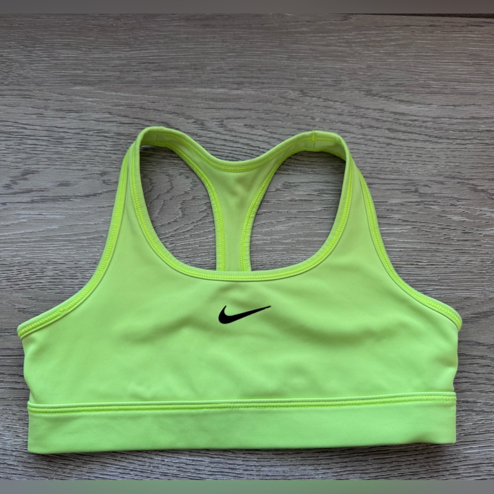 Nike Dri-FIT Neon Volt Lime Green Racerback Sports Bra Youth Small